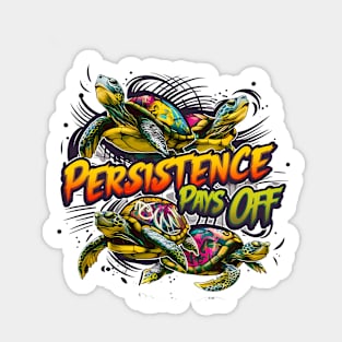 Persisitence Pays Off, Turtle Design Sticker